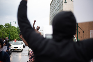May 30: Syracuse residents march through the streets of Syracuse to call for an end to systemic racism and police brutality following the killing of George Floyd. Protesters also marched to honor Breonna Taylor, Ahmaud Arbery and all Black lives lost to police and racist violence.